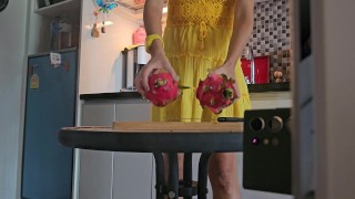 At Kitchen NO PANTIES on Selfie # Fruit Salad HOT COOKING Class