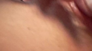 In the car, she sat with her pussy in front of the camera. Pussy close-up