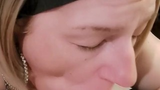 HOT BLONDE MILF IN TRAINING SWALLOWS!