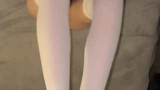 Getting a Footjob from my GF Sage Henderson