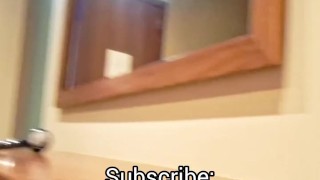 Risky Big Cock Jerk-Off in Public Bathroom – Dangerous Cumshot