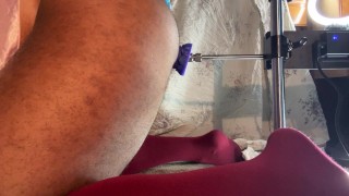 Big Black Bottom Pounded By Fuck Machine Until Moaning Prostate Orgasm