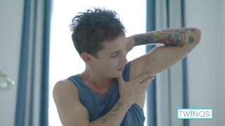 Tattooed Brunette Noah A Deeply Fills His Ass With A Dildo!