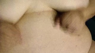 Big Tits Playing and Big Belly