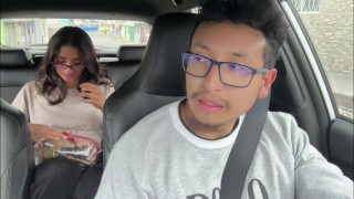 Sexy big ass woman masturbates in Uber, part 1