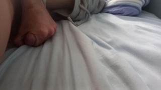 Cumshot with a dildo up my tight twink arsehole