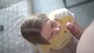 Playing with his cock before he gives me a hot cumshot