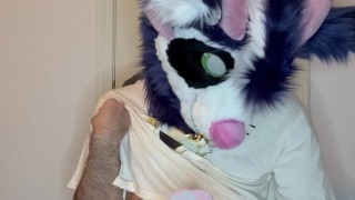 Busting a quick load with Bad Dragon JT