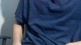 This sexy twink masturbates until he has a hot and creamy cumshot