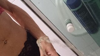 I came hard in the mirror with my big dick on an afternoon of intense lust