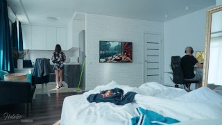 Slutty Stepmom-Facesitting lessons.Stepson,hands off that fake Pussy