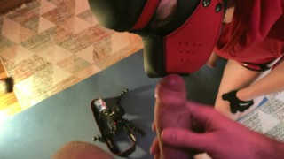 🔴 Obedient dog gets fucked with a toy in her ass, sucks cock and licks feet.