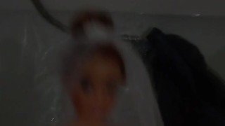 Baby Sue masturbates in a wedding dress with cum on her face. Playing with dolls..mp4