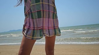 Public NO PANTIES # Flashing on Public Beach