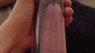 Pumping up my white uncut dick