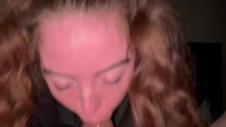 Cheating girl loves sucking cock