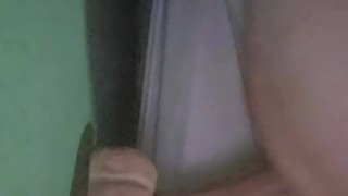 Fat man riding 12 inch dildo (short)