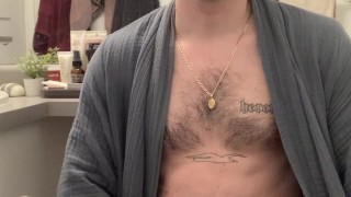 Bulging in my robe and jerking off