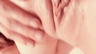 SLIPPERY WET PUSSY FUCKED HARD CLOSE UP CREAMPIE