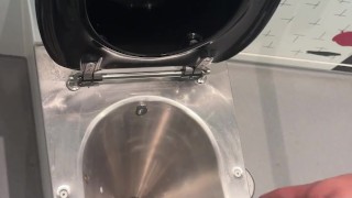 Public toilet pissing on the train