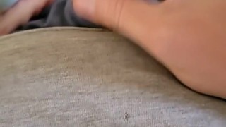 Submissive male beating off