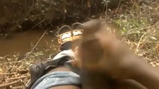 RISKY ADVENTURE 💦 JERKING OFF IN THE WOODS