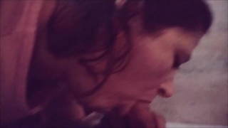 My friend stays in my room and I give him oral sex he comes in my mouth