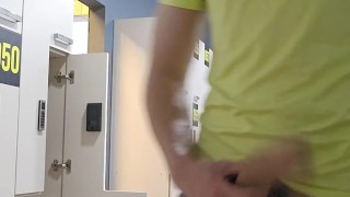 Cumming in a gym locker room Horny after training