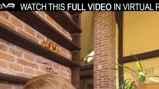 Solo girl, Sarah Kay,uses a big dildo,in VR.