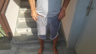 Risky Cum In Front My Naughty Neighbor Door