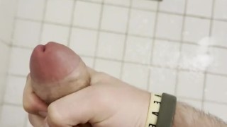 young twink jerks off his dick in the shower