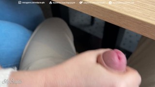 Babe gives perfect Handjob under the Table in a crowded Restaurant :P risky !