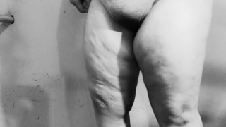 Mature BBW locked in basement pees in her jeans