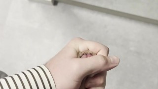 young twink jerking off his cut cock