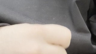 young twink gently jerks off his cock in the office while no one is watching