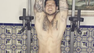 GAY CUM😈😈doing workout🔥Most Amazing Cumshot