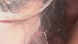 SEXY WHITE BITCH THROATING THICK BLACK COCK