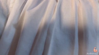 My friend arrives tired from work and we have fun relaxing my muscles and my penis.