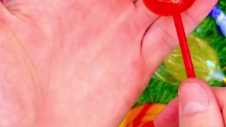 Satisfying video Asmr lollipops candy unboxing video Asmr opening video and chocolate gummy candy