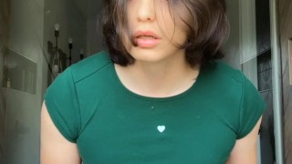 Morning moans with trans mommy ends with cum everywhere!