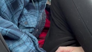 Stealthy & Filthy: Sneaking Orgasm in Car with Pussy Out