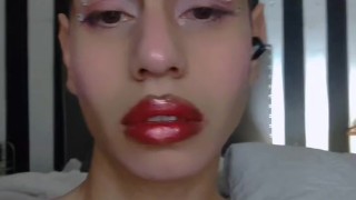 Cute Submisive latino femboy jerks himself