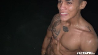 Muscle Latino boy Lucian Reed shows off his hot body