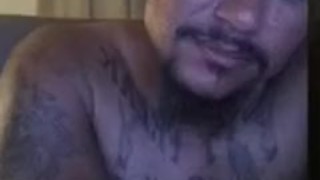 Hot Latino Daddy Stroking His Cock and Cums Hard On Desk