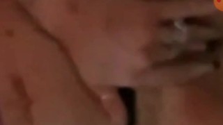 Mutual masturbation with hot Latino guy and pretty petite white girl cumming together over the phone