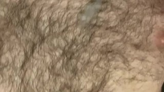 Bear cub jerks off and shoots cum