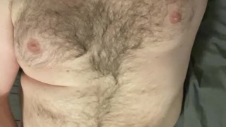Bear cub jerks off and shoots cum