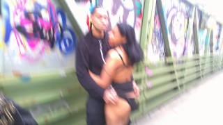 SUPER BEAUTIFUL PUBLIC SWINGER COUPLE CAUGHT OUTSIDE BIKE TRAIL CAMERA MAN