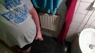Masturbating in a friends bathroom