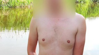 Crazy Exhibitionist: Handjob in the river (when no one sees) - jerkoff positions by KolowskiBRO